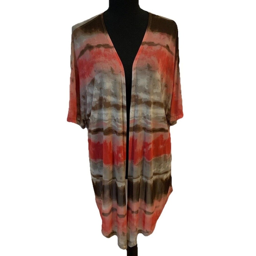 Chicos Easywear Size 3 Womens XL Top Open Front Cardigan Kimono Lightweight Mesh